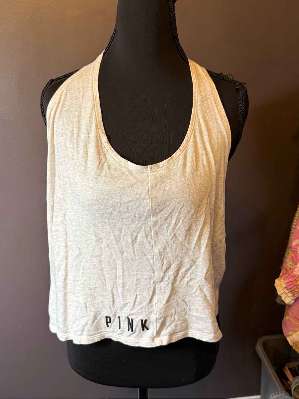 PINK Victoria's Secret Cream Scoop Cropped Tank